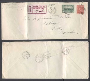 Canada cover #5069 - 3c KGV postal stationery + 10c Windsor Castle registered -