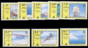Turks & Caicos Islands #883-890 Cat$21.75, 1991 Voyages of Discovery, complet...
