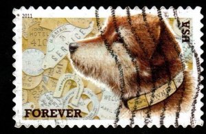 SC# 4547- (44c) - Owney, the Postal Dog - Used Single - Off Paper