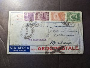 1933 Brazil Airmail Cover Parana to Montereux Switzerland via France