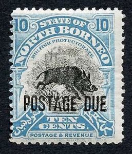 North Borneo SGD72 10c Post Due M/M Cat 20 Pounds