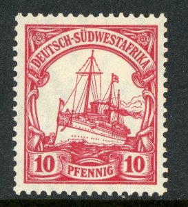 Germany 1906 Southwest Africa 10pf Lt Rose Yacht Wmk Scott # 28 Mint X214