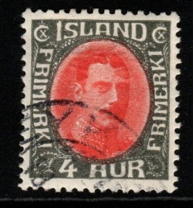 ICELAND SG118 1920 4a RED & GREY FINE USED