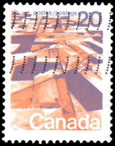 Canada 596a - Used - 20c Prairie Grain Fields (Perf 13.5) (1976)