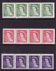 Canada-Sc#331-3-Unused NH 2c-4c QEII Karsh coil strips of 4-1953-Cdn982-