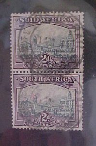 SOUTH AFRICA STAMPS gibbons #58A pair cat.$150.00 USED