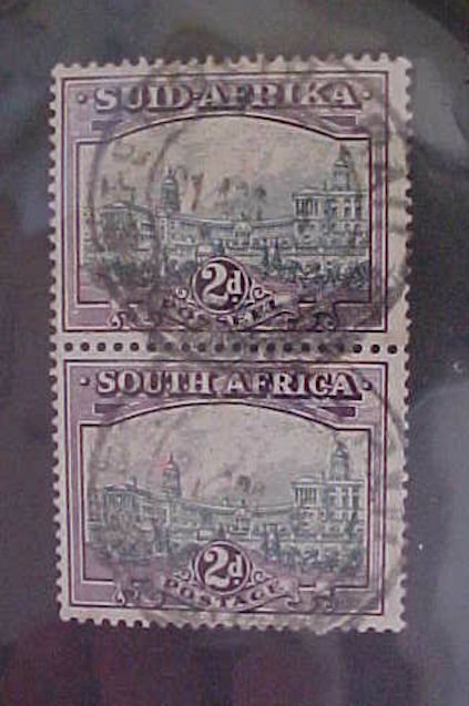 SOUTH AFRICA STAMPS gibbons #58A pair cat.$150.00 USED