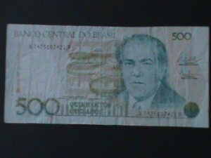 ​BRAZIL-1986-CENTRAL BANK- $500 CRUZEIROS CIR-VERY FINE-HARD TO FIND