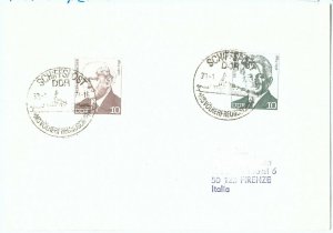 72099 GERMANY GDR POSTAL HISTORY CARD sent as SHIP MAIL 1974 