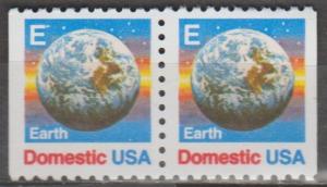 #2282,  Pair.  E - globe MNH, '.25' cent