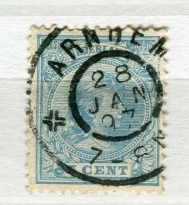 NETHERLANDS; 1890s early classic Wilhelmina issue used value fine POSTMARK