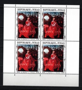 CHAD 1970 CHRISTMAS  PAINTINGS SHEET OF 4 STAMPS MNH