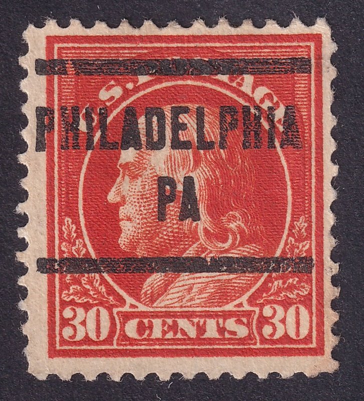 US 420 30c orange red FRANKLIN USED FINE SLW190 PF12 PRECANCELLED PHILADELPHIAPA