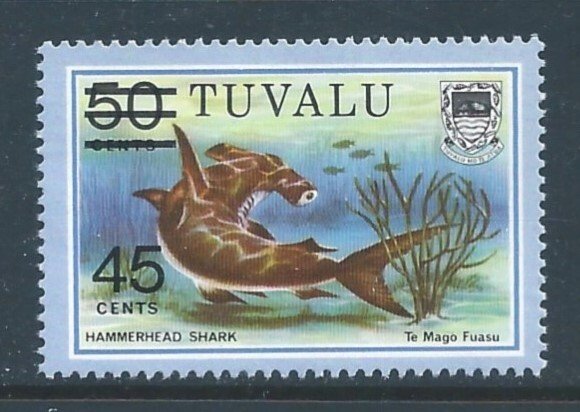 Tuvalu #150 NH Fish Defin. Surcharged