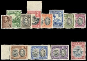 Grenada 1938 KGVI complete set of 12 perforated SPECIMEN mnh. SG 152s-163s.