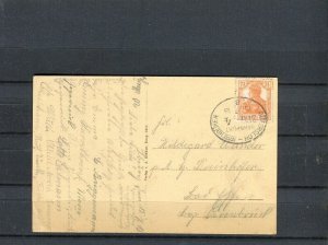 GERMANY; 1918 early Illustrated Bahnpost CARD used item, Gutersloh-Ibbenburen