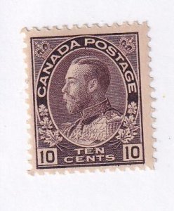 CANADA # 118 VF-MLH KGV 10ctsBISTRE BROWN ADMIRAL CAT VALUE $60 (VVDD22)