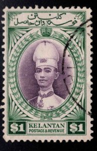 MALAYA Kelantan Scott 41 Used Sultan Ismail stamp