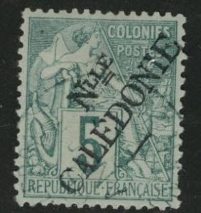 New Caledonia (NCE) Scott 23, Yvert 14, used 1892 5c opt