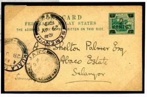 MALAYA FMS Stationery Card TENNIS TOURNAMENT 1919 Selangor via Semenyih W232a