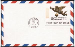 SC#UXC16 21¢ Eagle Weather Vane FDC Postal Card (No Cachet)