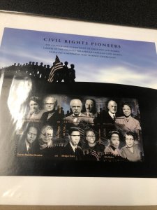 US FDC 4384 Civil Rights Pioneers First Day Of Issue  Complete Sheet Of 6 Stamps