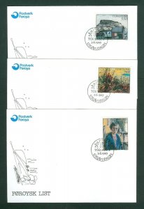 Faroe Islands. 3 FDC Cachet 1985. Compl. Set. Art. Scott # 127-28-29. Slania