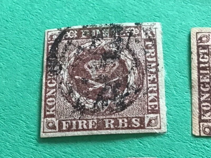 Denmark 4 early used stamps A12030