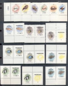 Tonga 1984 Marine Life, Fish, Shells, Corals Assorted Oddments, Official, 2 s...