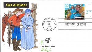 Pugh Designed/Painted Rare Oklahoma Zip Code Selvage FDC 8 of 9 created!!