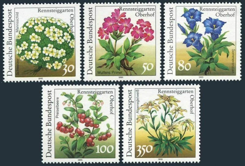 Germany 1630-1634,MNH.Michel 1505-1509. Flowers,1991.