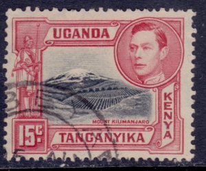 Kenya, Uganda & Tanganyika, 1938, KGVI, Mt.Kilimanjaro, 15c, sc#72, used**