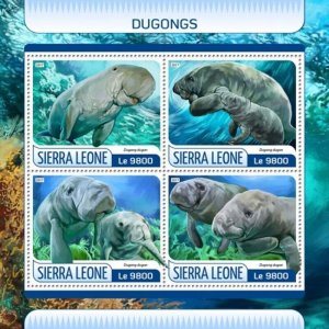 Sierra Leone - 2017 Dugongs - 4 Stamp Sheet - SRL17609a