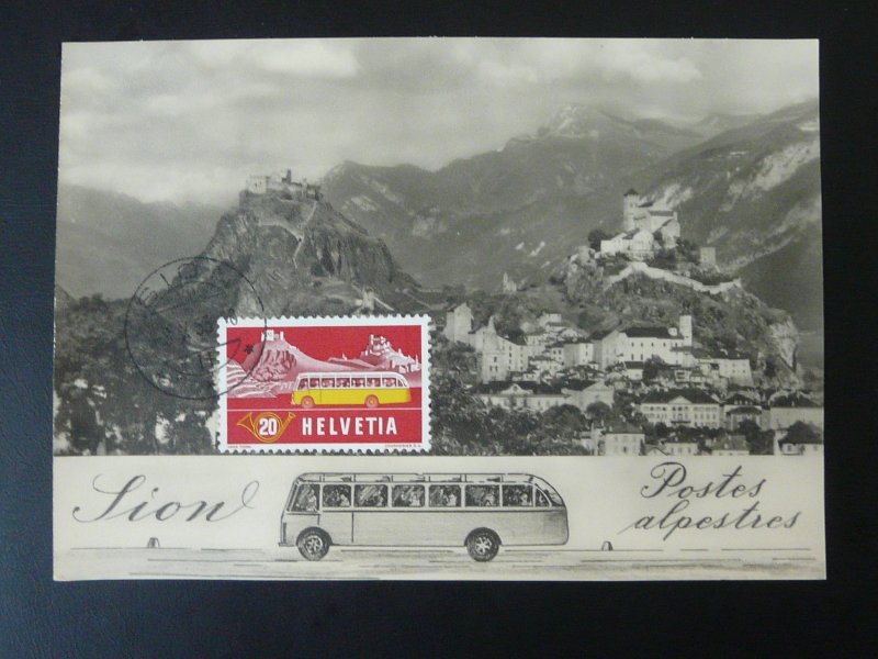 postal bus maximum card Switzerland 1953