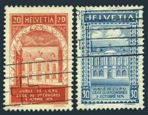 Switzerland 204-205,used.Michel 192-193. UPU-50,1924.Congress building.