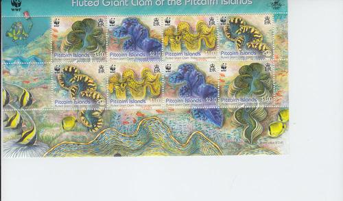 2012 Pitcairn Is WWF Fluted Giant Clam FS (Scott 743) MNH