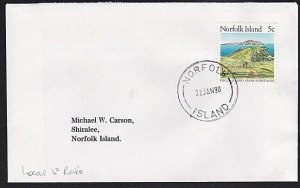 NORFOLK IS 1990 local cover : 5c rate .....................................A7955