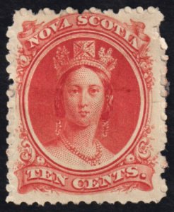 Nova Scotia Scott 12 (1860) Mint H F, CV $15.00 C 