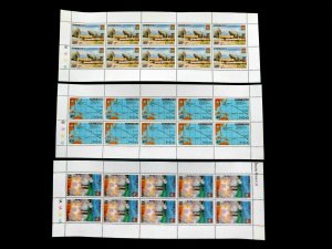 Kiribati #349-351 Mint/NH/VF, Mini sheetlets of 10, Space, 1981