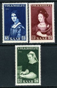 Germany 1956 Saar Sc# B114-16 Paintings Da Vinci Rembrandt Art MNH I656