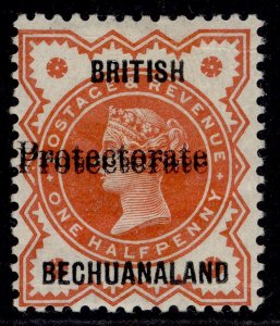 BECHUANALAND PROTECTORATE QV SG54b, ½d vermilion, LH MINT. Cat £130.