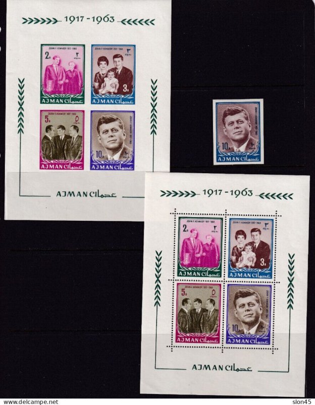 Ajman 1964 Mi 19-26 (A+B)+ Block 1 (A+B) Perf+Imperf  MNH/MH Kennedy 15918