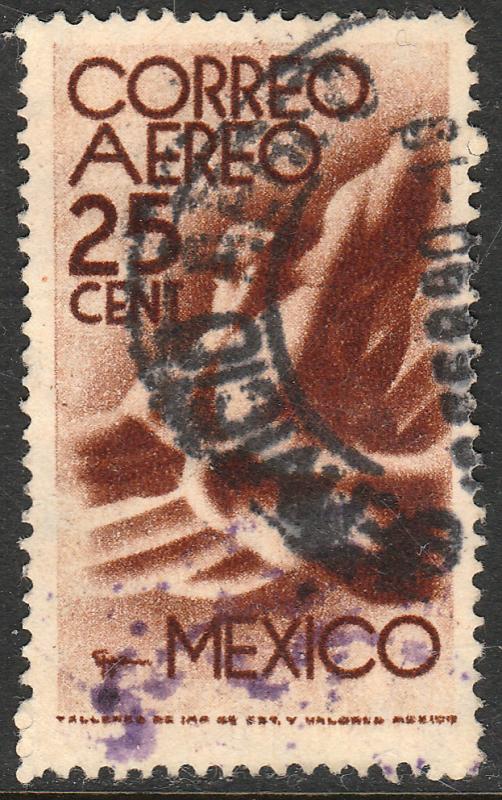 MEXICO C185, 25c 1934 Definitive Wmk Gobierno...279 Used. (944)