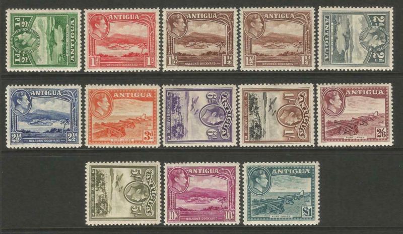 Antigua 1938 definitive set to £1 very lightly mounted mint CV £130+ SG98-SG109
