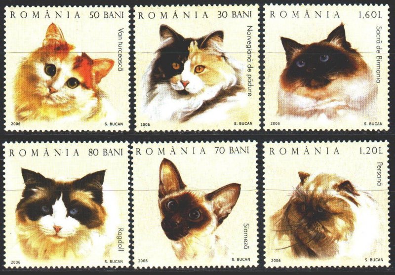 Romania. 2006. 6022A-27A. Domestic cats. MNH.