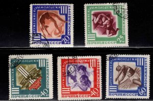 Russia Scott 1963-1967 Used CTO 1957  youth games stamp set