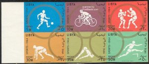 Libya Kingdom 1964, Olympic games Tokyo 6v inperforated [++], MNH