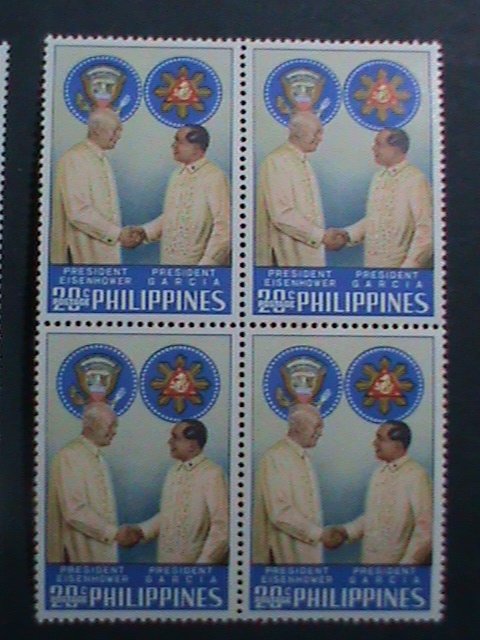 ​PHILIPPINES-1960-SC# 8123-4  VISIT OF U.S. PRESIDENT EISENHOWER-MNH BLOCKS-VF