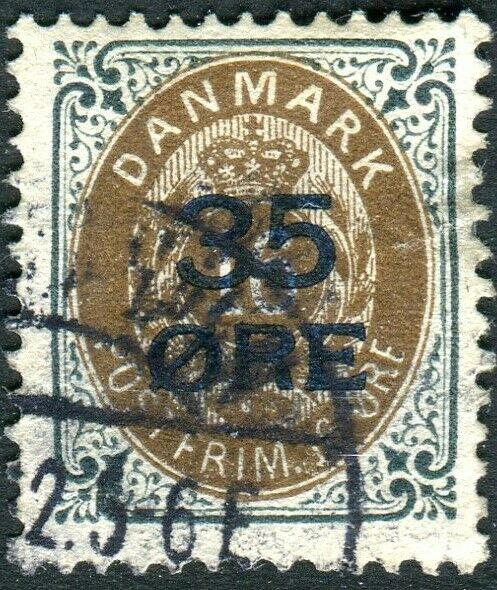 DENMARK- 1912 35 on 16 Ore Brown & Slate Perf 12½ Sg 131 FINE USED  V36667