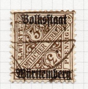 Wurttemberg 1919 Official Early Issue Fine Used 3pf. Optd 291488